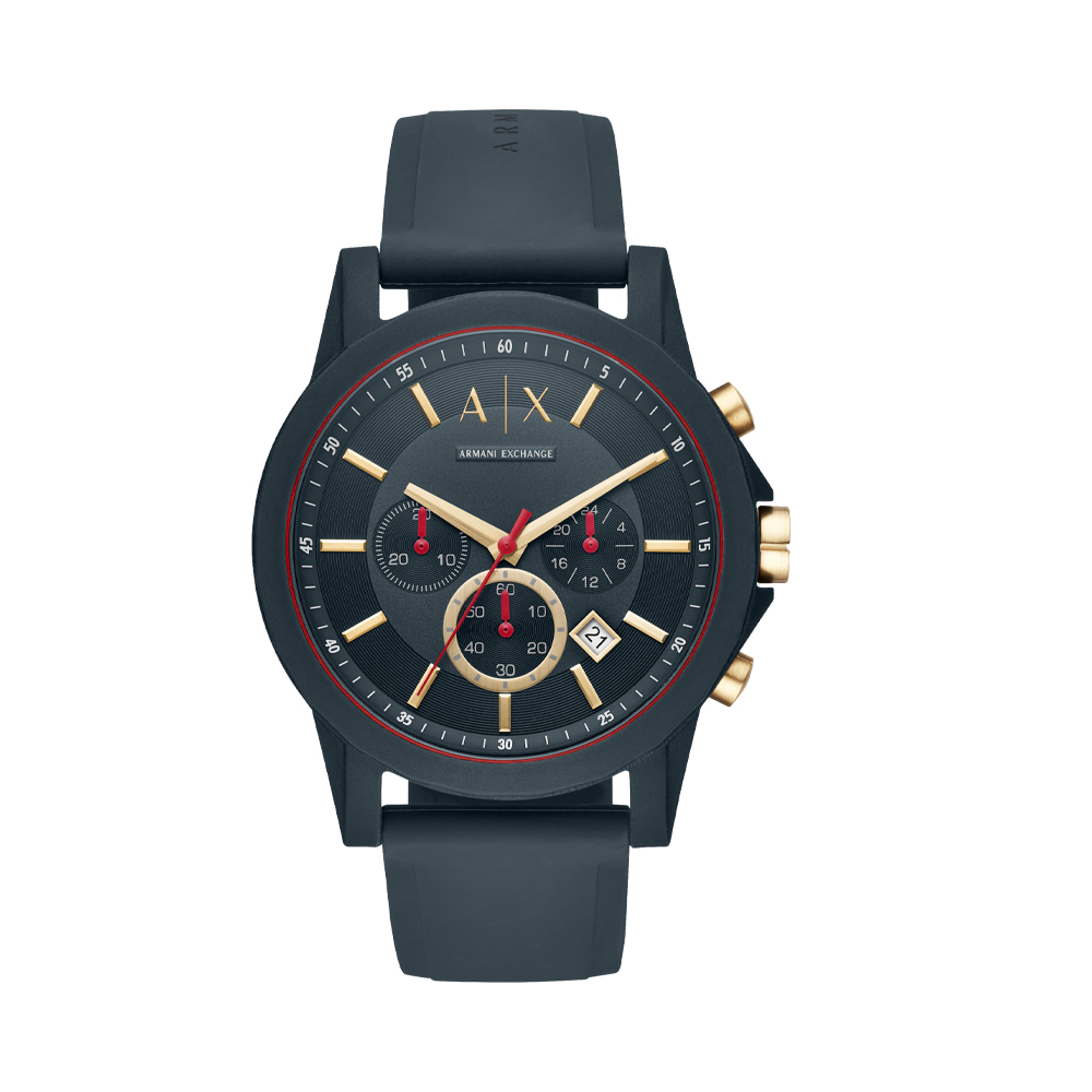 Armani Exchange Chronograph Blue Silicone Watch – Garuda International ...